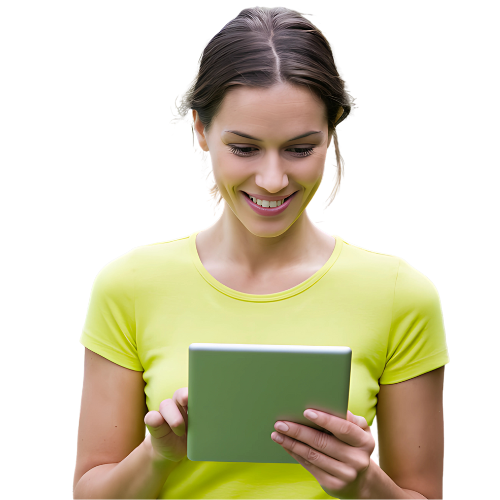 Person using tablet device